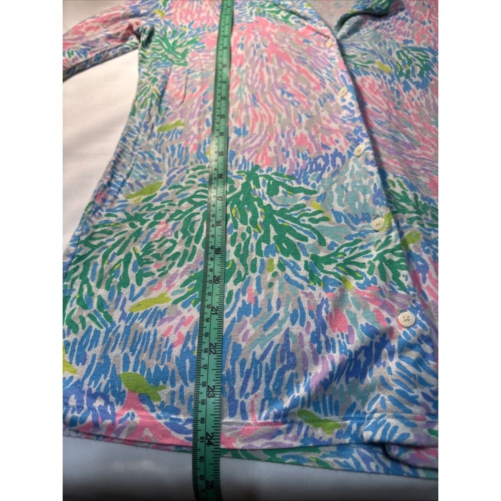 Lilly Pulitzer PJ Knit Button Up Pajama Top Multi Stargazer Pajamas Top Small - Picture 10 of 12